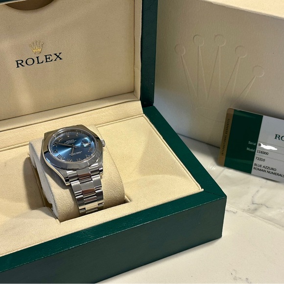 Rolex Datejust II - 116300 - Blue Azzurro - Full Set - box & papers - 41mm - Picture 10 of 12